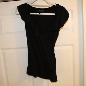 WHBM Black Ruffled top